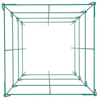 Gabbie per pomodori, 11,8" x 11,8" x 46,1", 10 pacchetti di gabbie di supporto quadrate per piante, torri di pomodoro in acciaio rivestite in PVC verde per verdure rampicanti, piante, fiori, frutta