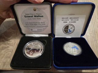 Conjunto 2 monedas: Ernest Walton y Maurice Maeter