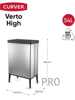 Cubo de basura alto de 54L - Curver verto