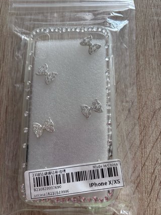 Custodia iPhone X/XS con farfalle e catena