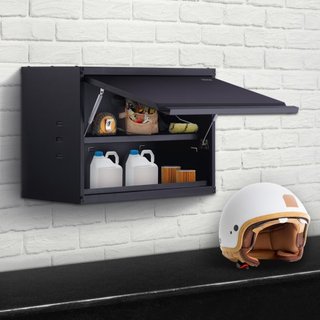 Gabinete de Almacenamiento de Metal, Capacidad de Carga de 54.4 kg por Estante, Gabinete de Garaje de Acero con Recubrimiento en Polvo Montado en la Pared de 50.8 cm de Alto con Estante Ajustable,...