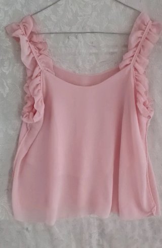 Camicetta donna rosa con rouches
