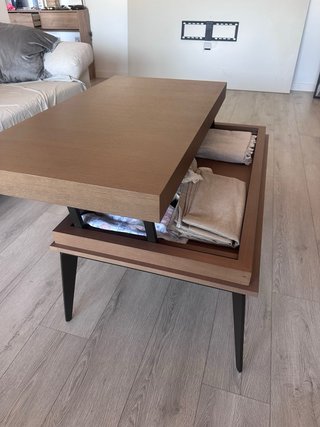 Mesa de centro moderna madera y metal
