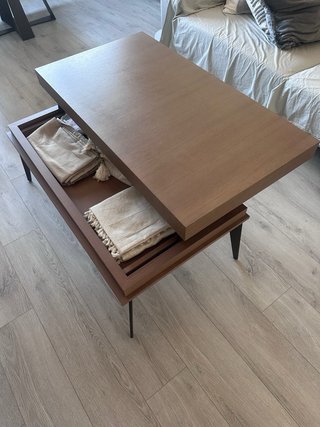 Mesa de centro moderna madera y metal