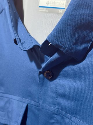 Camisa Columbia Azul Manga Larga
