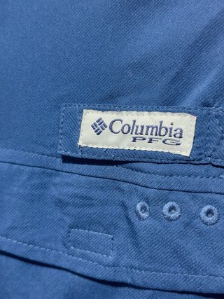Camisa Columbia Azul Manga Larga