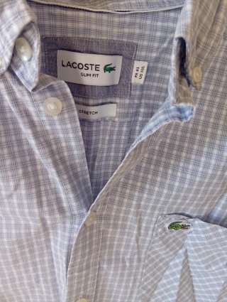 Camicia Lacoste Uomo M Grigio/Bianco