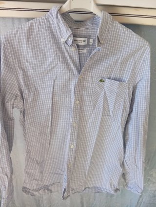 Camicia Lacoste Uomo M Grigio/Bianco