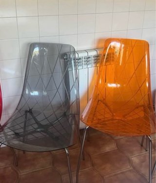 Conjunto de 4 cadeiras acrílico