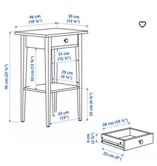 Mesita de noche Ikea roja