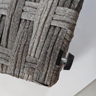 Baúl De Jardín en Rattan PE, Cofre De Exterior Con Patas Antideslizantes Y Recubrimiento Interno En Tejido Impermeable, 57X34X62Cm, Gris Y Beige