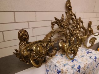 Colgador perchero bronce antiguo