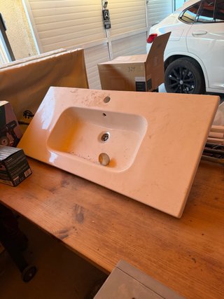 Lavabo de porcelana blanco