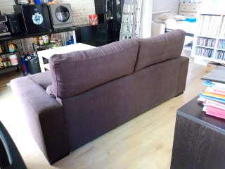 Sofá extensible y reclinable marrón