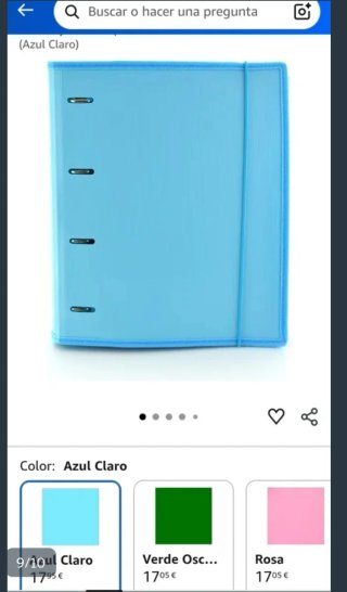 Carpeta roja o azul con recambio de papel cuadricu