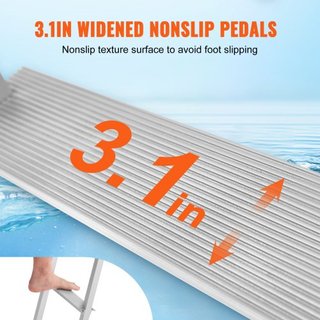 Escalera de muelle, desmontable de 5 escalones, capacidad de carga de 500 lbs, escalera de barco de aleación de aluminio con escalón de 3.1'' de ancho y pedal antideslizante, fácil de instalar par...