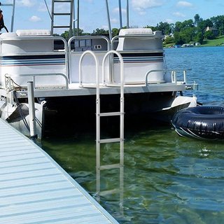 Escalera de muelle, desmontable de 5 escalones, capacidad de carga de 500 lbs, escalera de barco de aleación de aluminio con escalón de 3.1'' de ancho y pedal antideslizante, fácil de instalar par...