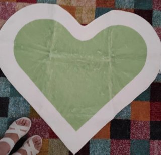Juego alfombras Corazón Rosa y Blanca/ verde y bla