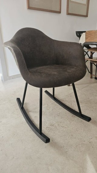 Silla Mecedora Diseño Tela y Metal