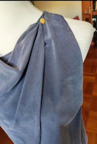 Abito donna pura seta blu