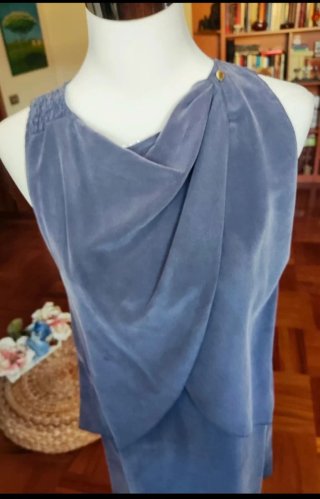 Abito donna pura seta blu
