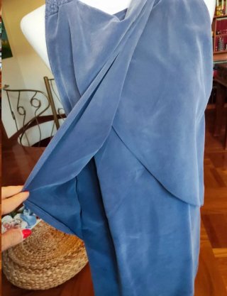 Abito donna pura seta blu