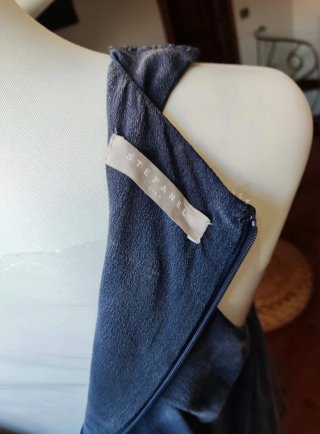 Abito donna pura seta blu