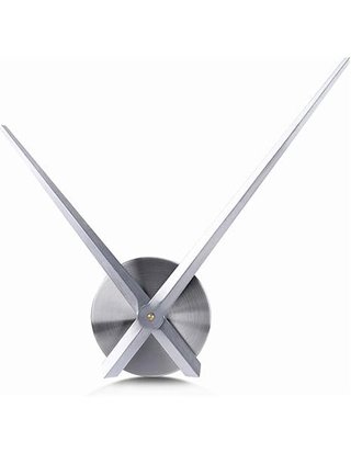 Lafocuse Agujas 3D Reloj de Pared Grande 60cm - DIY Silencioso Mecanico Reloj sin Marco - Solo Agujas Metal Plateado Moderno - Deco