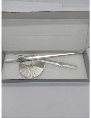 Lafocuse Agujas 3D Reloj de Pared Grande 60cm - DIY Silencioso Mecanico Reloj sin Marco - Solo Agujas Metal Plateado Moderno - Deco