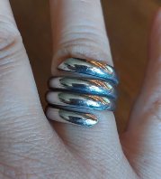 Anello a spirale argentato