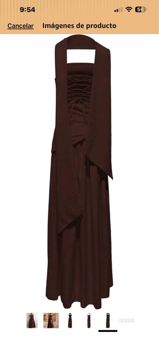 Vestido marrón chocolate escotado