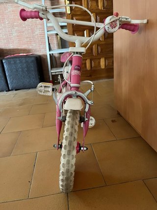 Bicicleta infantil 12 pulgadas rosa y blanca