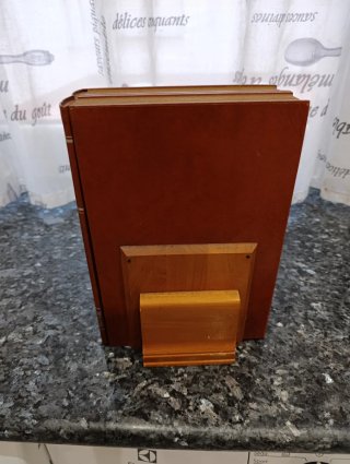 Caja Libro Botellero Vintage Madera y Cristal