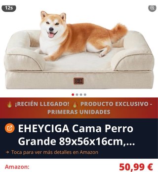 Cama Perro Grande Beige Impermeable