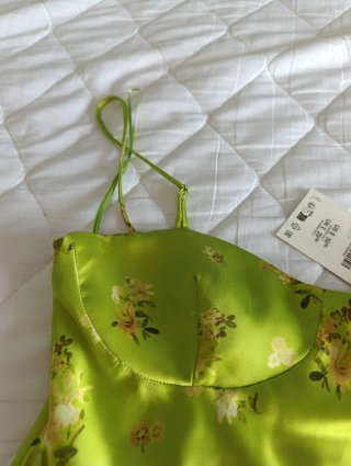 Vestido Zara Lima Neón Floral Talla M