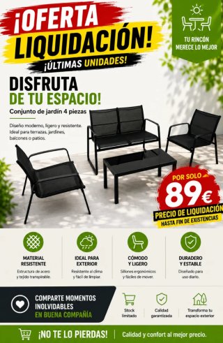 Conjunto de jardín 4 piezas