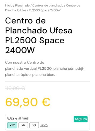 Plancha de vapor Ufesa 2400W