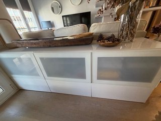 Aparador blanco lacado salón