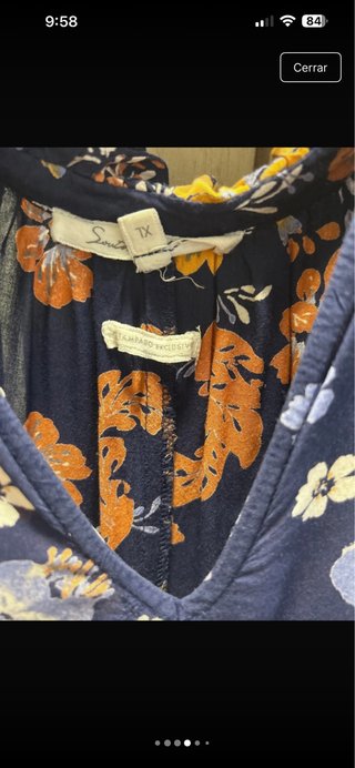 Vestido Southern Cotton floral azul Talla XL