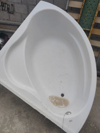 Bañera esquina de fibra blanca