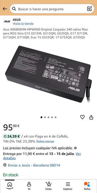 Caricabatterie ASUS A20-240P1A 240W