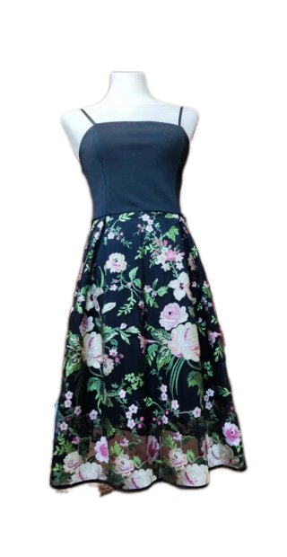Abito donna nero con fiori