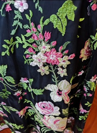 Abito donna nero con fiori