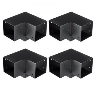 Kit de Soporte para Pérgola 6''x6''(Tamaño Interno 5.6x5.6), 4pcs Soporte de Esquina de 3 Vías de Alta Resistencia para Trabajos en Madera DIY, Kit de Base para Poste de Instalación Fácil para Gaz...