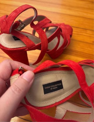 Sandalias Zara T39 Rojas