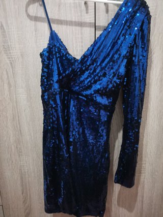 Vestido lentejuelas azul rey