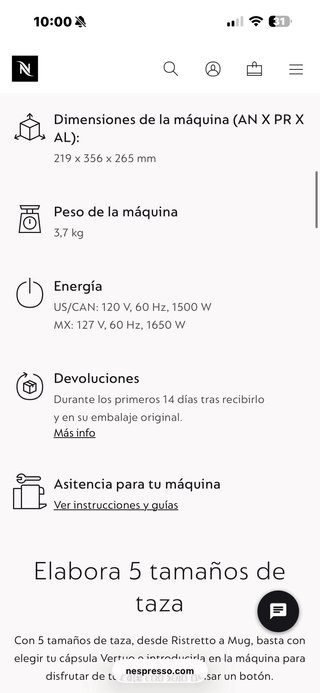 Cafetera Nespresso Vertuo Krups