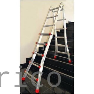 Escalera Telescópica Aluminio 5+5 Pestaña