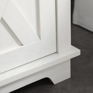 Mueble de Baño Bajo Lavabo con Armario de 2 Puertas y Estante Abierto, Mueble de Baño de Aglomerado, para Lavabos con o sin Columna, 60X30X60 Cm, Blanco y Color Nogal