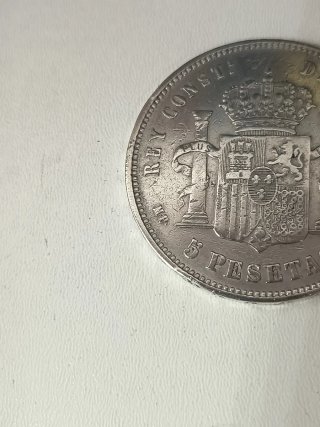 Moneda Plata 5 Pesetas Alfonso XIII 1888